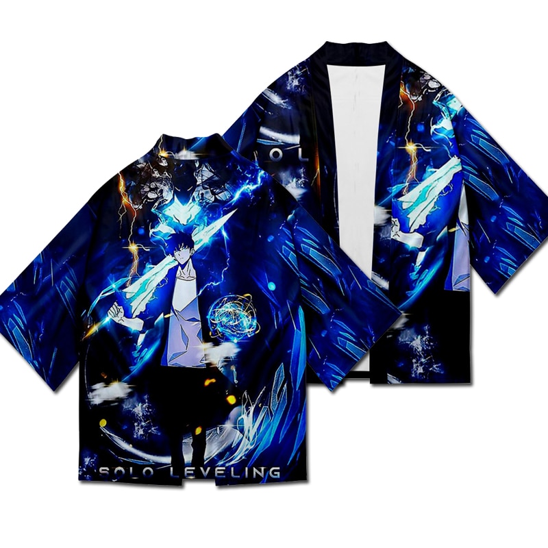 Solo Leveling Kimono Jin-Woo Sung Yukata Japanese Cosplay Traditional