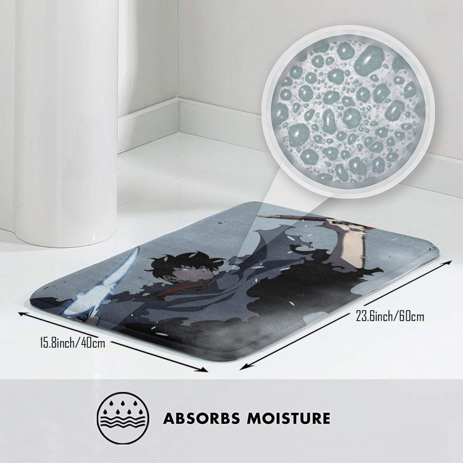 Solo Leveling Rugs Sung Jin - Woo  - Manhwa - Mat Rug Carpet Anti-Slip Floor Mats