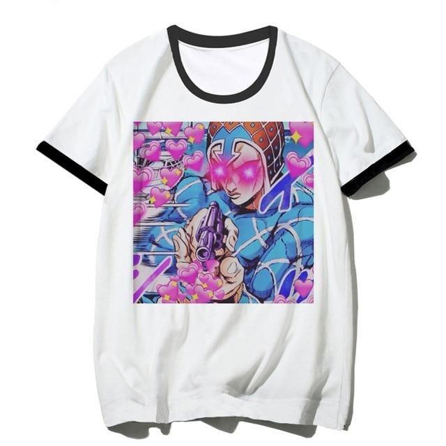 JJBA Merchandise - Guido Mista Character Heart T-shirt