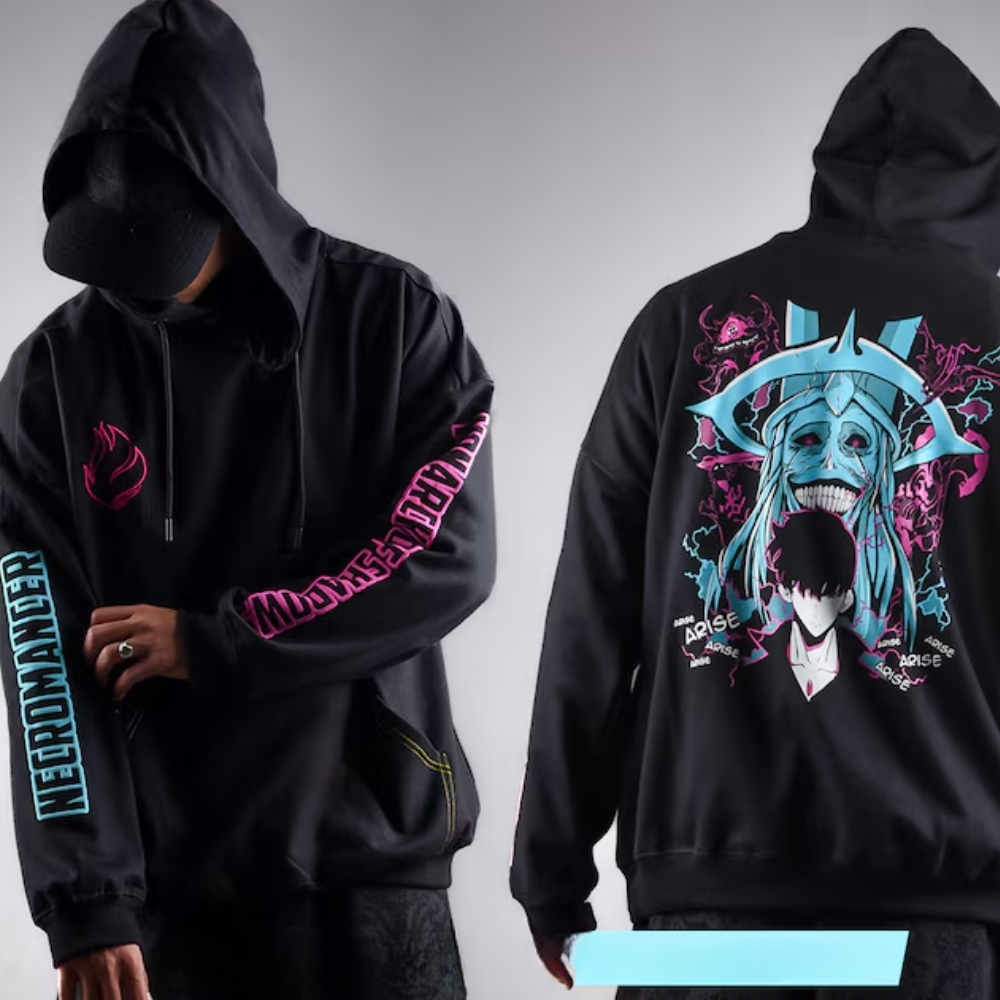 Solo Leveling Hoodies – Shadow Monarch Sung Jinwoo Pullover Hoodie