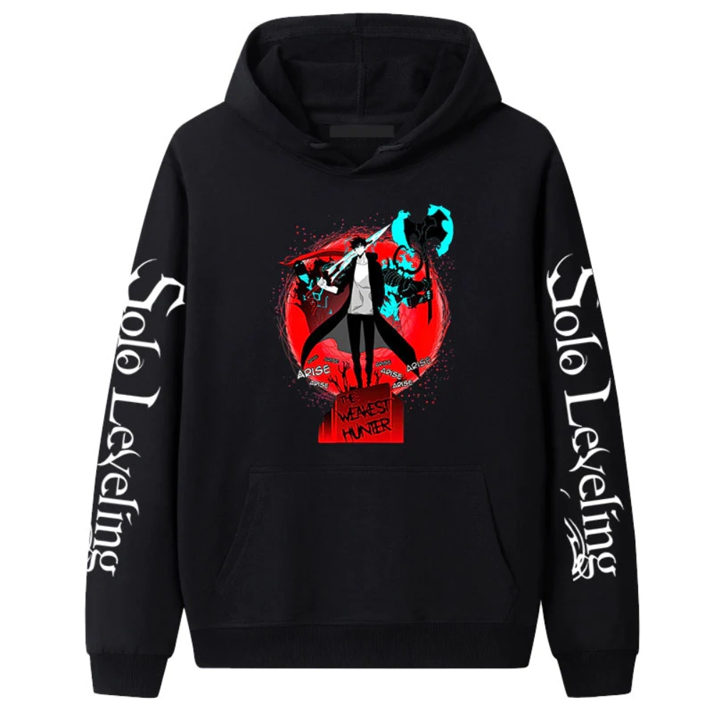 Solo Leveling Hoodies – Sung Jinwoo Arise Hunter Pullover Hoodie