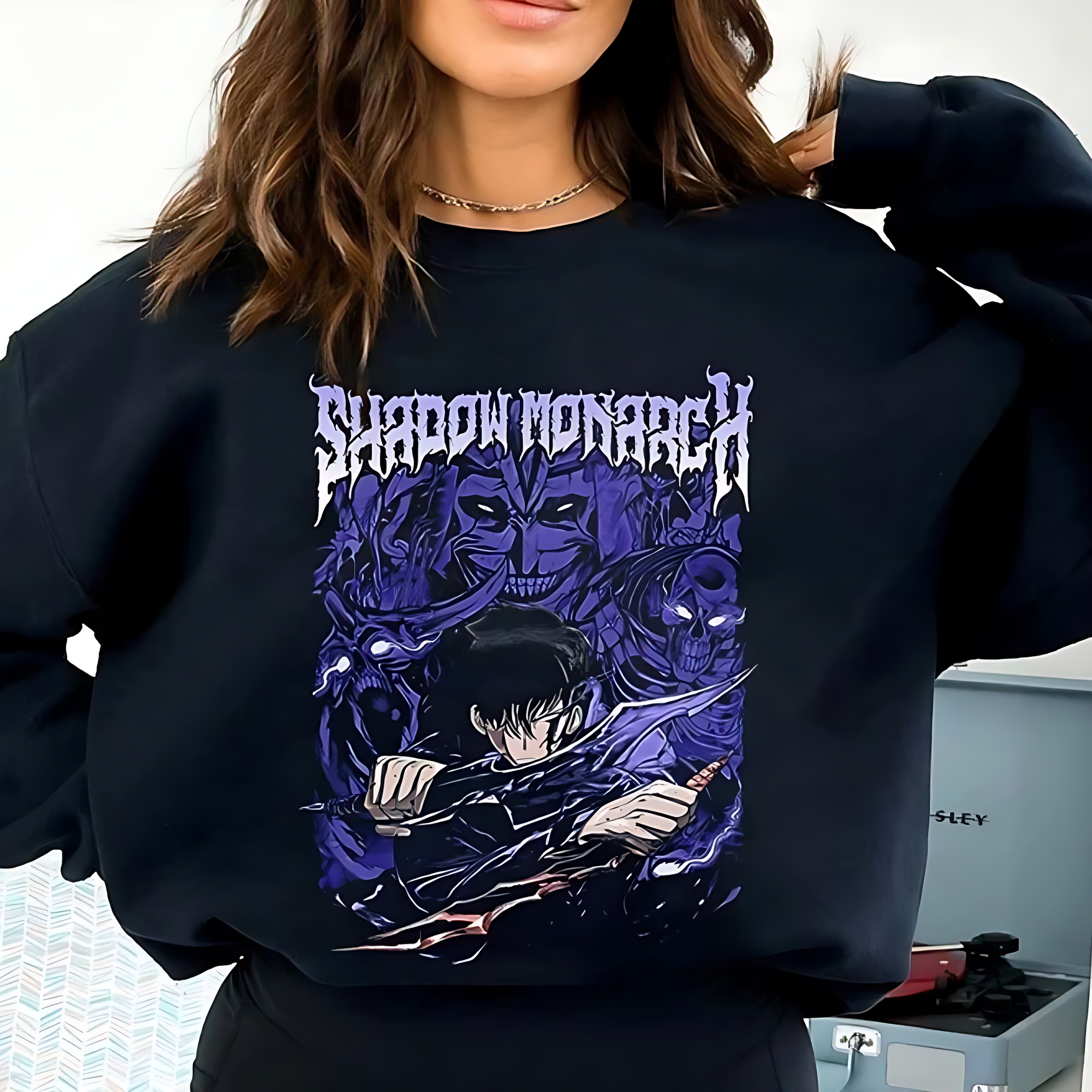Solo Leveling Sweatshirts - Shadow Monarch Sword Solo Leveling Sweatshirt