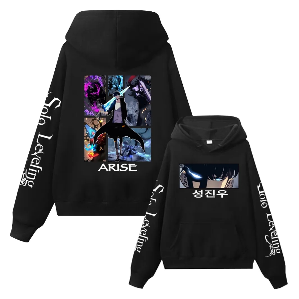 Solo Leveling Hoodies – Sung Jinwoo Arise Pullover Hoodie